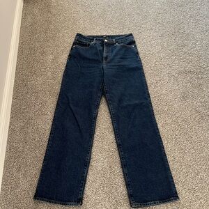 Express Dark Blue Straight Leg Jeans